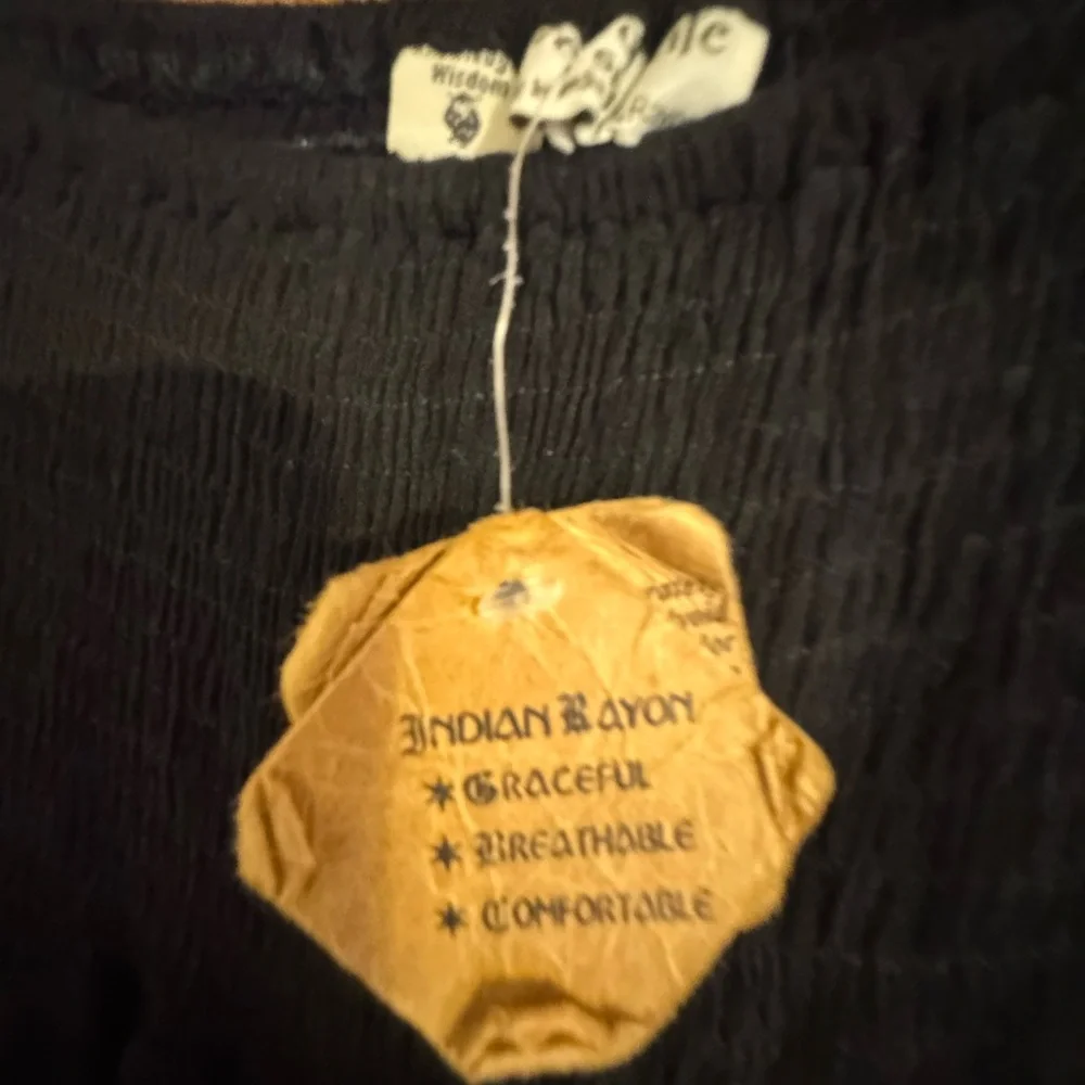 NWT Tree of Life, Black Size S/M. Gauzy Airy Coulottes , Wide Leg, Capris. Boho - Picture 6 of 14